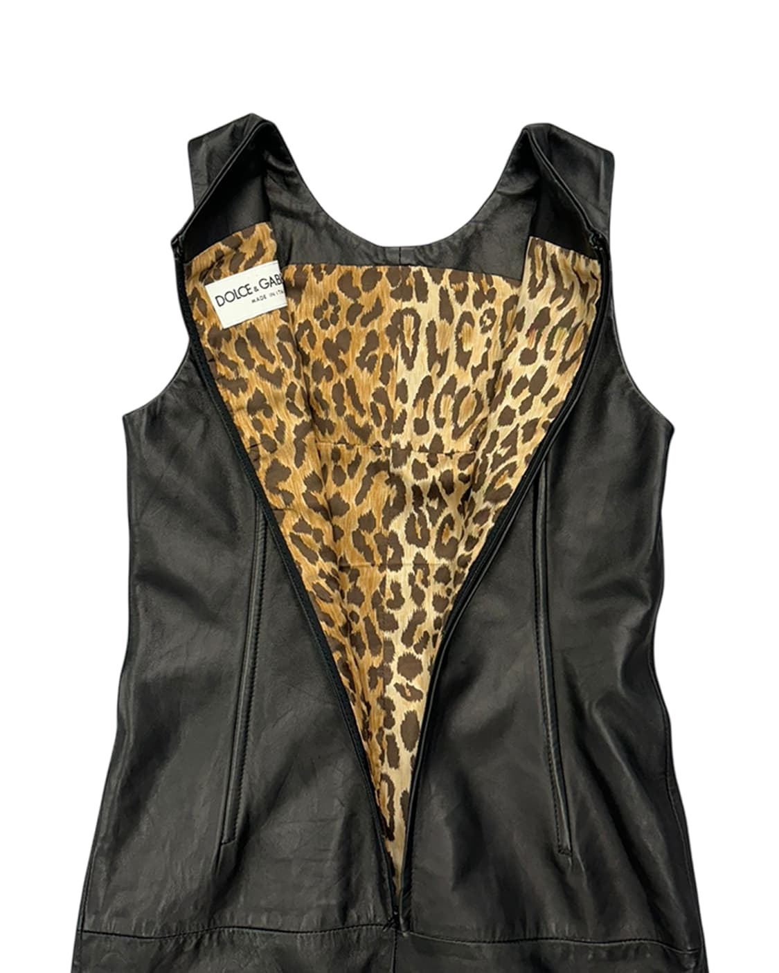 돌체앤가바나 라인 디테일 레더 슬리브리스 드레스 상품이미지9