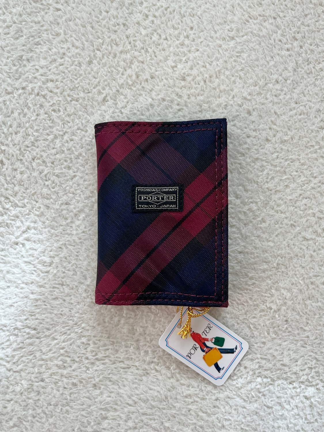 포터 스트랩 카드지갑 버건디 상품이미지1