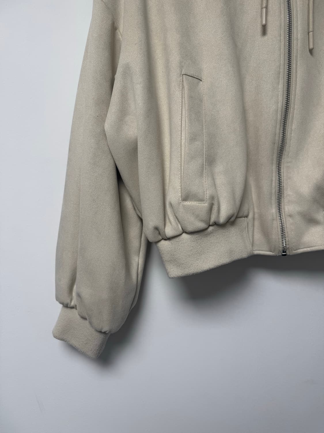 ZARA 자라 스웨이드 크롭 후드 집업 자켓 M 상품이미지4