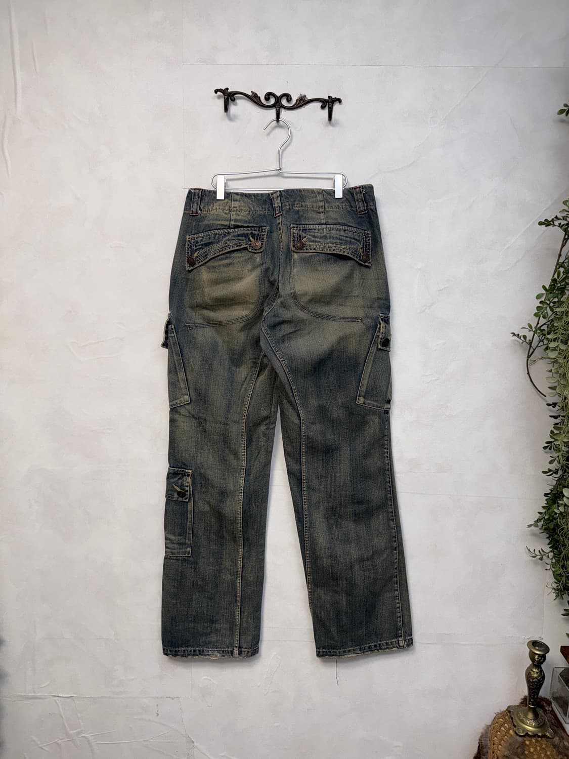 Washing denim multi pocket cargo pants  상품이미지4
