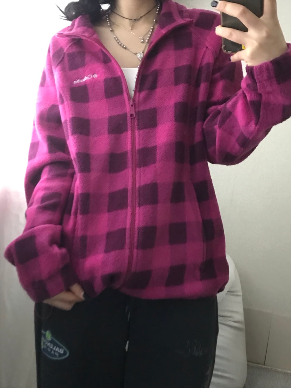 콜롬비아 플럼 체크 후리스 상품이미지4