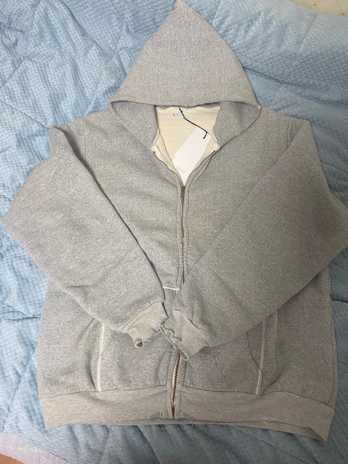 1)아프레쎄 24 빈티지 후드집업 그레이 상품이미지1