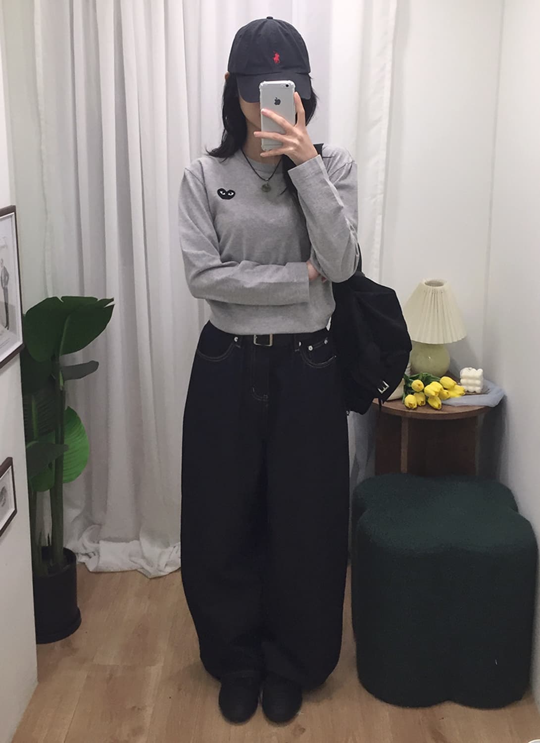 여성 꼼데가르송 라운드 긴팔티 95 상품이미지2