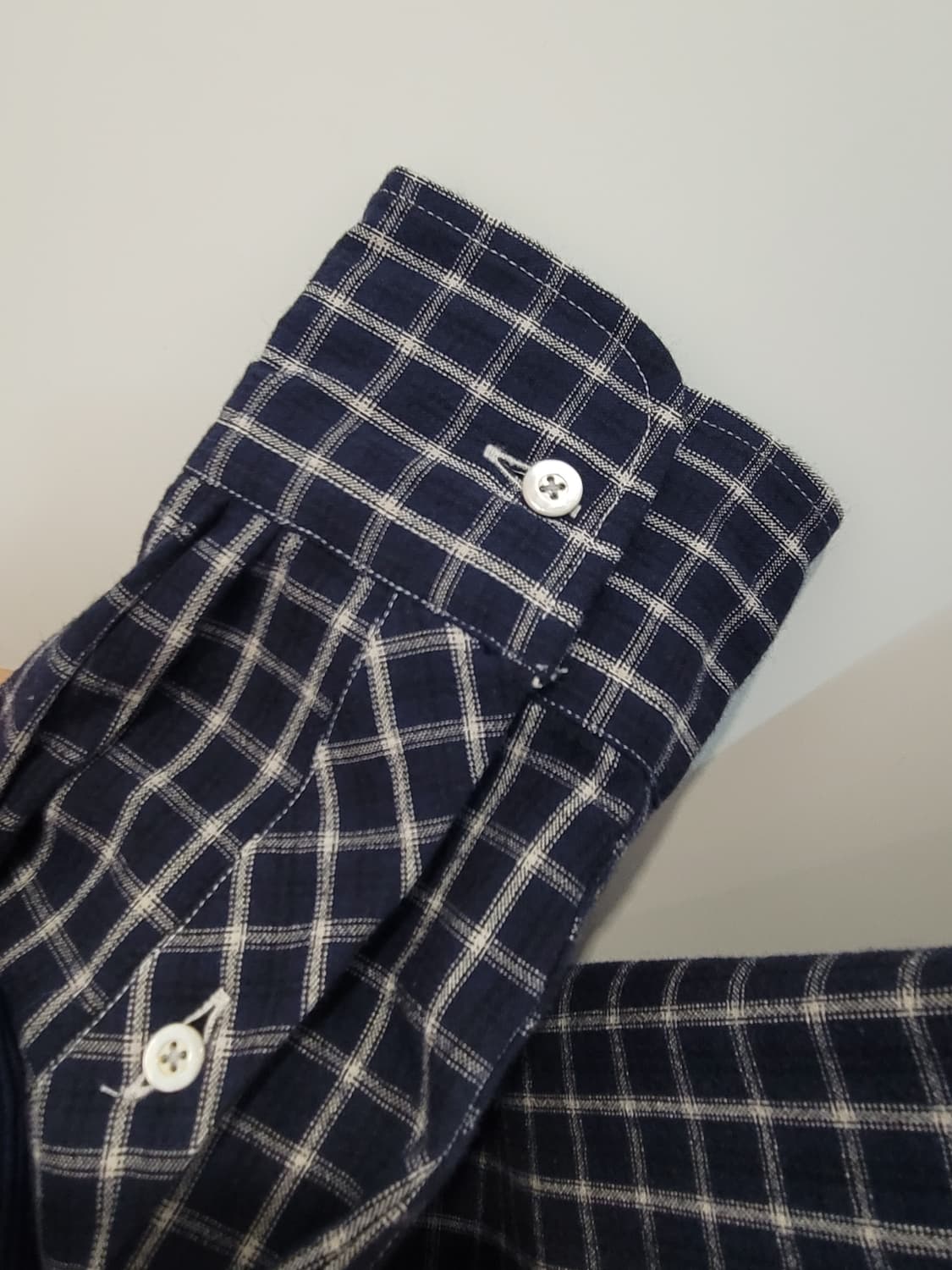 토마스모어 윈도우 체크 셔츠 블라우스 네이비 남녀공용 M사이즈 상품이미지8