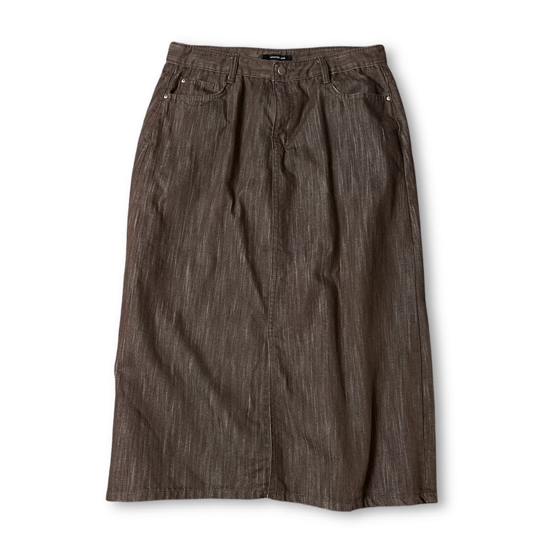 (32) 몬스터진 브라운 데님 롱 스커트 2XL 상품이미지1