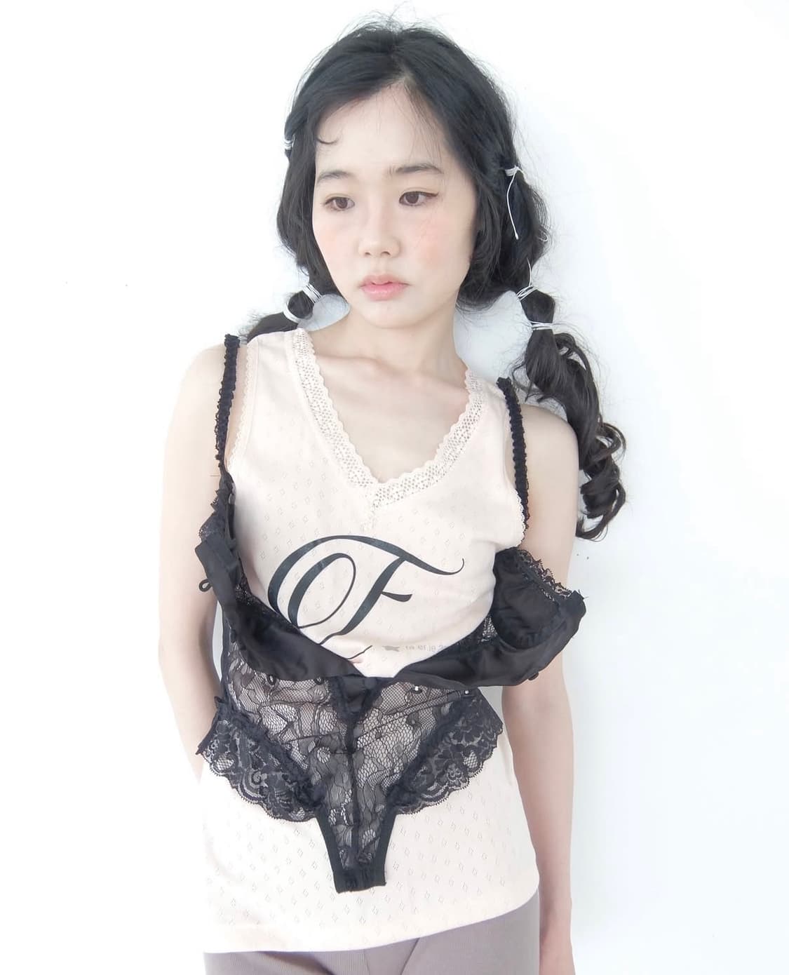 샵페어리 레이스 슬리브리스 라이트핑크 상품이미지1