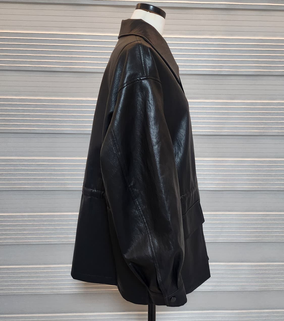 《새상품》에코 레더 자켓 점퍼 상품이미지3