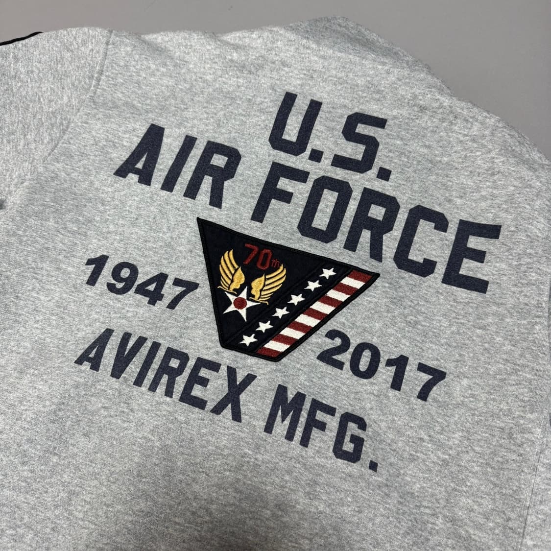 아비렉스(AVIREX) 멜란지 USAF 70TH 하이넥 스웨트 집업  상품이미지7