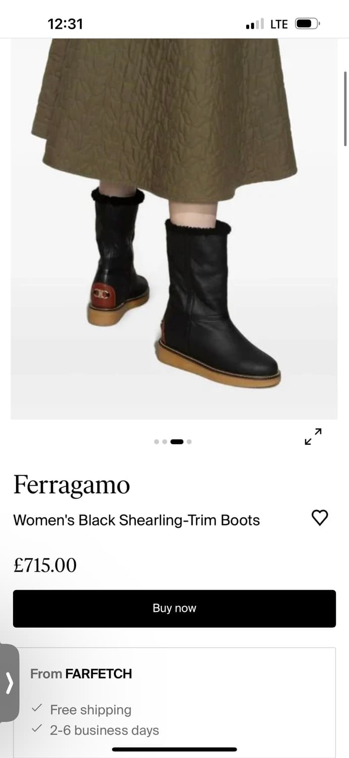 페레가모 Cinisi 레더 어그부츠  상품이미지6