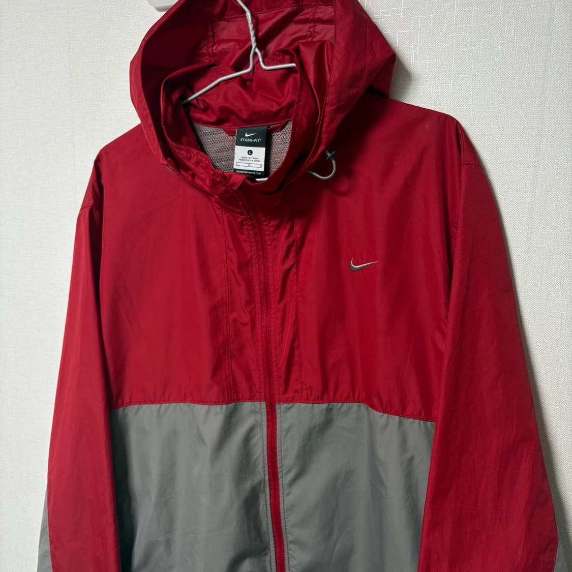 레어) 나이키 올드스쿨 빨회 배색 바람막이 (100 L) 착샷 있음 해 상품이미지4