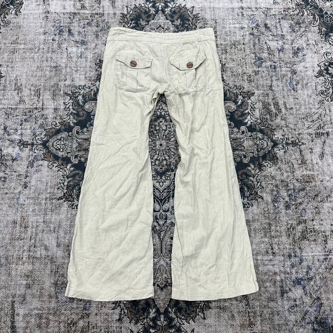 ivory linen flared pants 상품이미지3