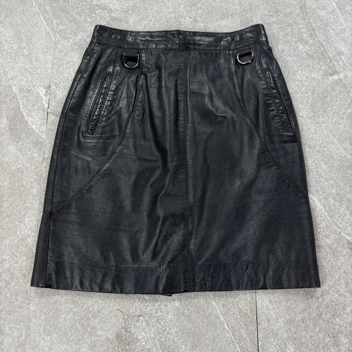 - 80‘s Vintage Real Cow Leather Skirt  상품이미지1