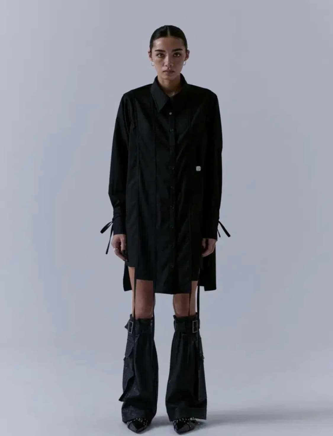 트리밍버드 롱스트랩 셔츠 원피스 상품이미지1