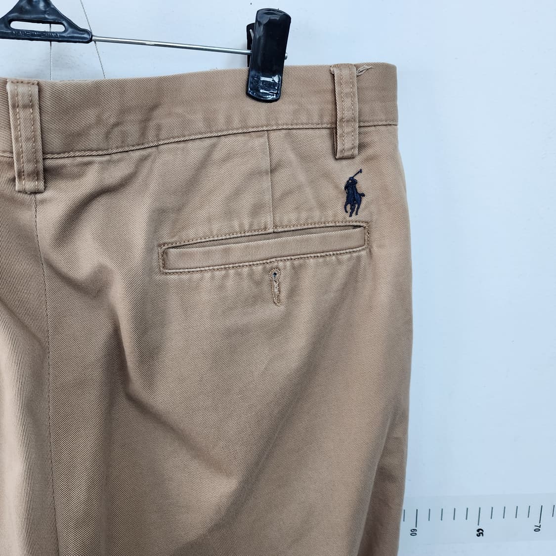 폴로 베이지색 주름 면바지 상품이미지3