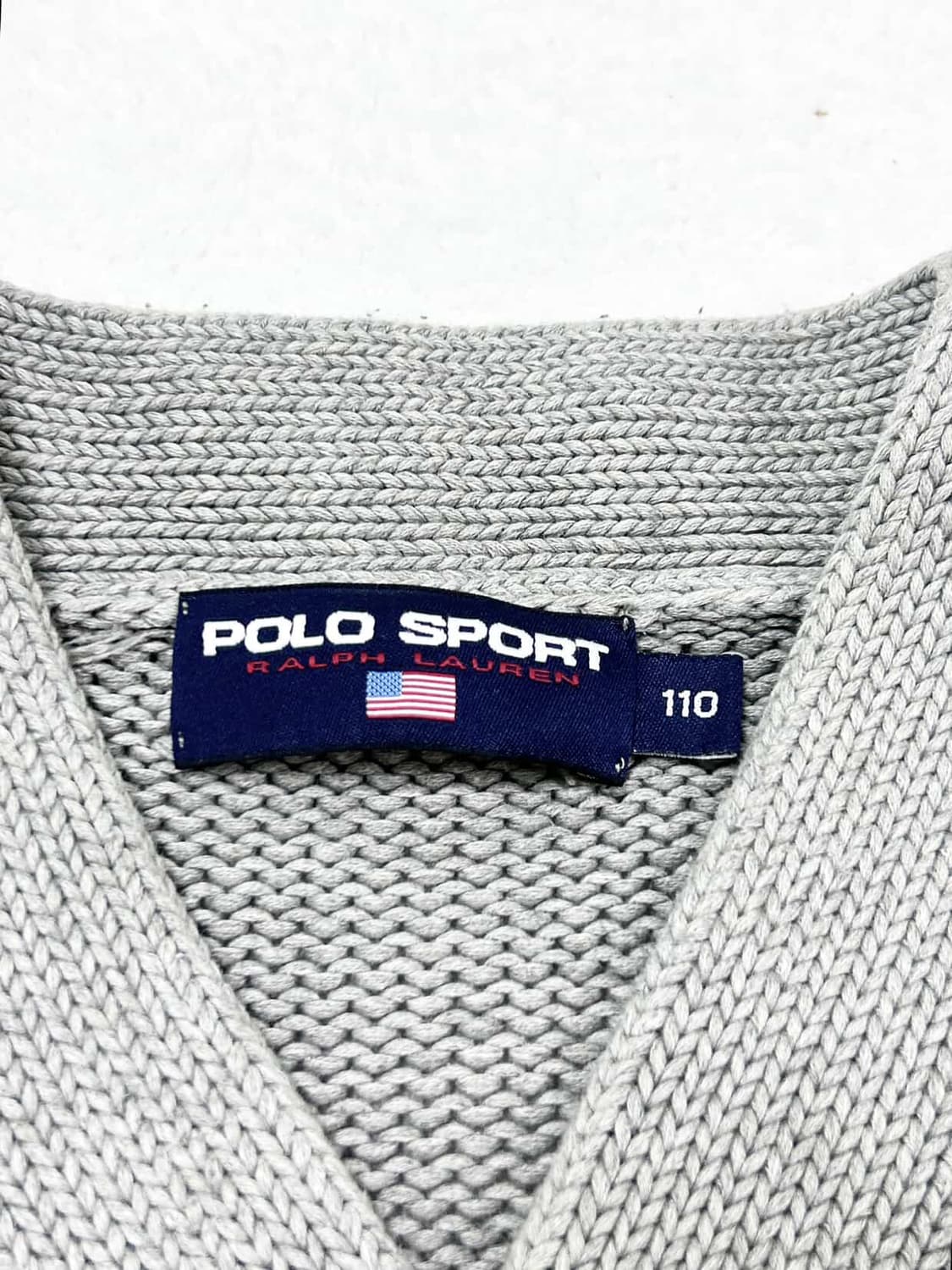 폴로스포츠 그린배색 그레이 숄카라 니트 상품이미지7