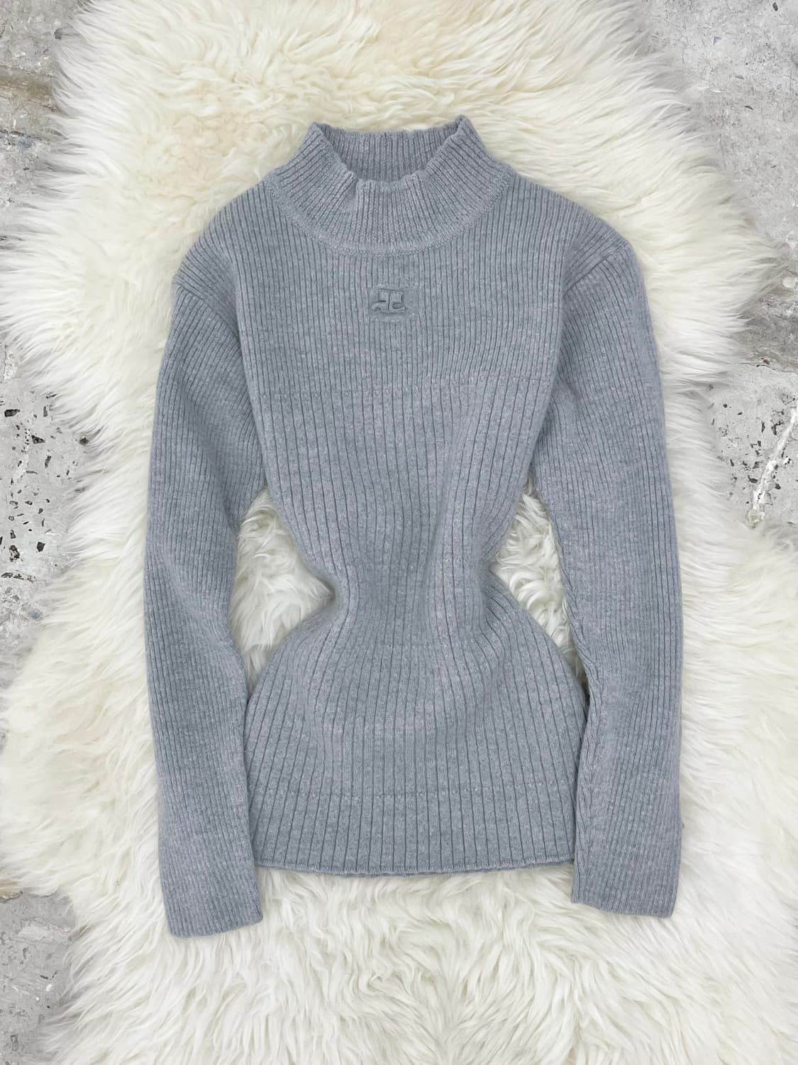 꾸레쥬 그레이 울 터틀넥 상품이미지1