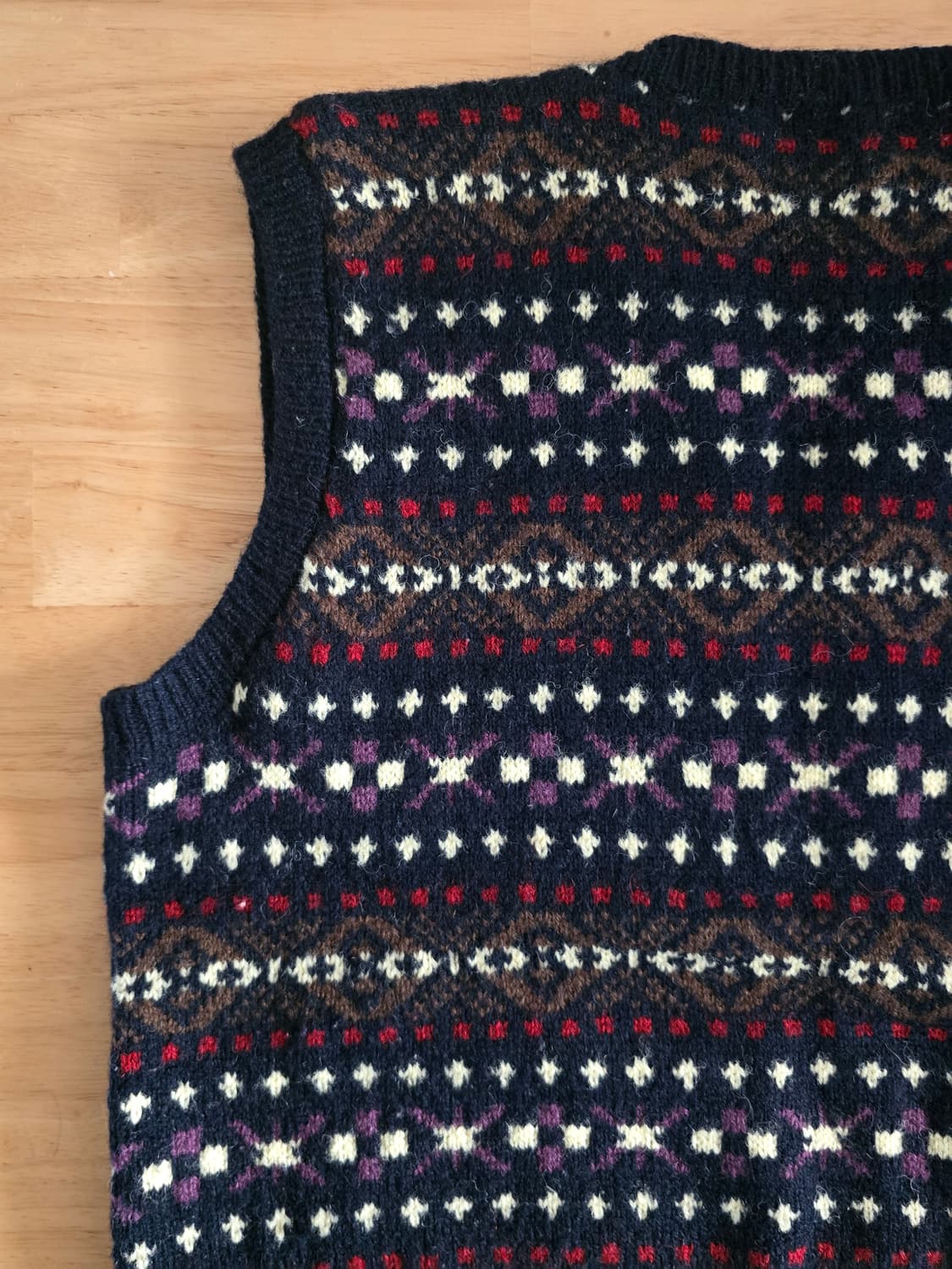 made in 셔틀랜드 핸드니트 페어아일 울 베스트 상품이미지5