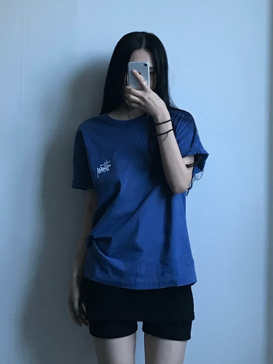 스투시 스탁로고 블루 반팔 티셔츠 상품이미지1