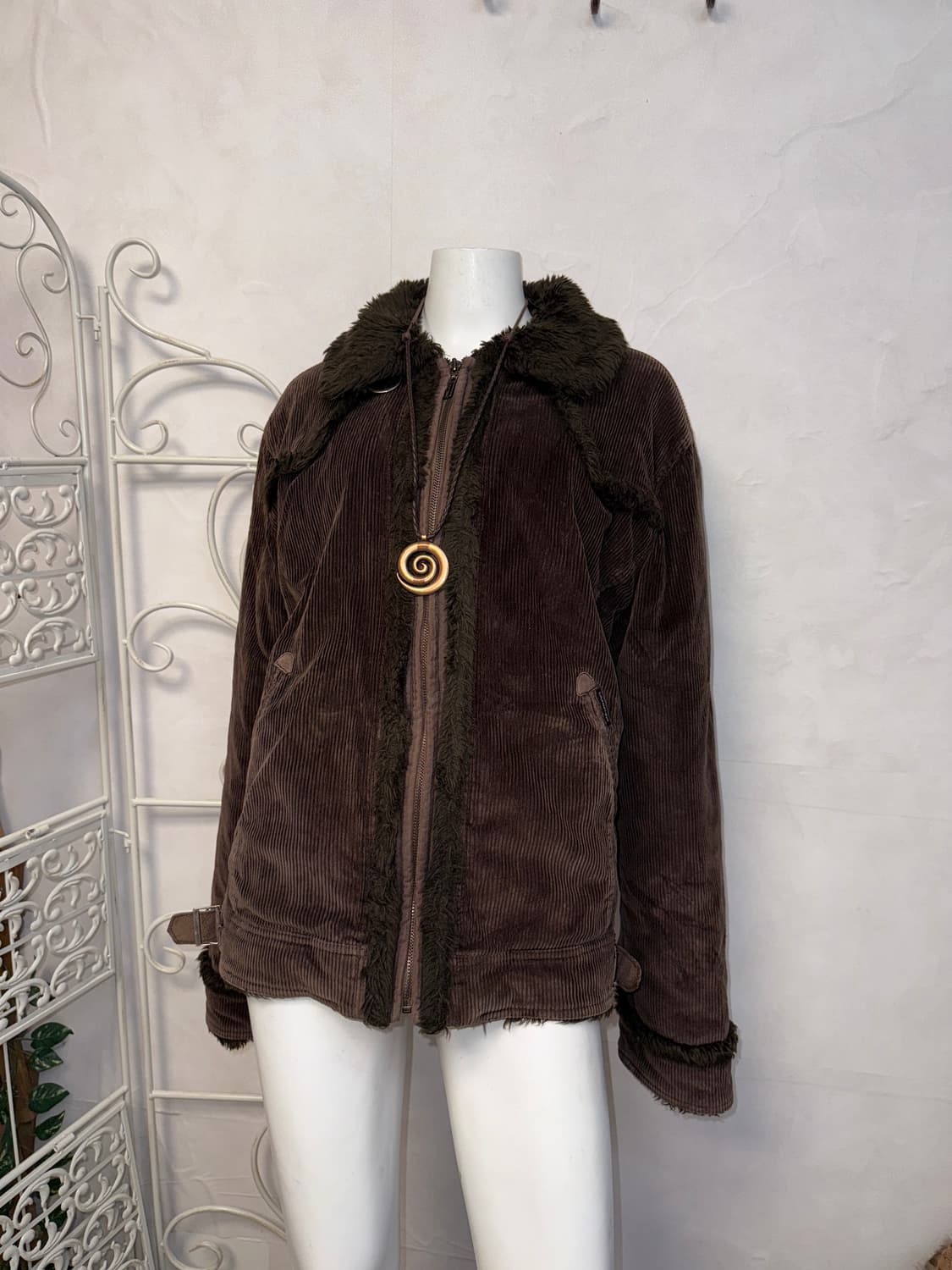 Calvin Klein dark brown corduroy fur jk 상품이미지6