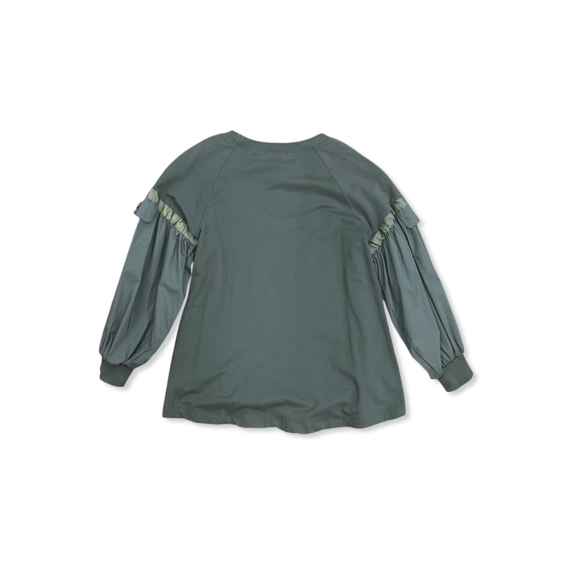 Khaki frill & string detail volume sweat 상품이미지6