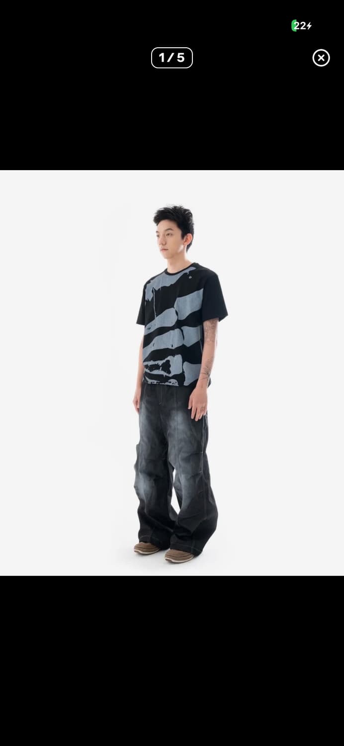 아캄 스프레이드 데님 팬츠 상품이미지1