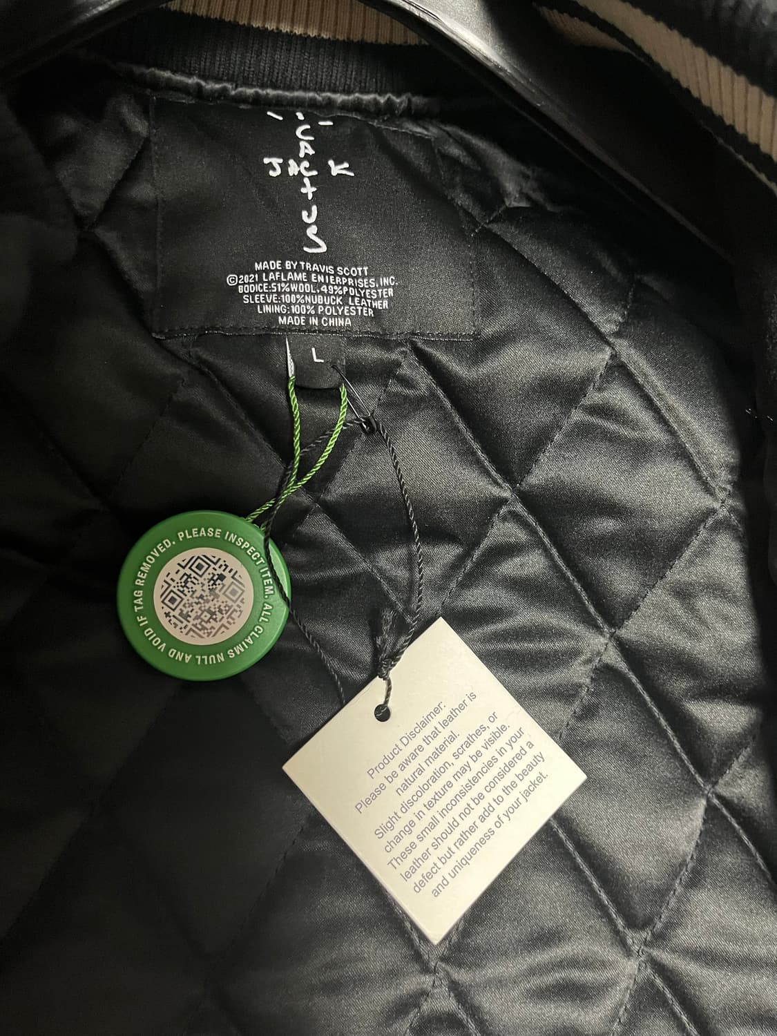 L / 트래비스 스캇 X 프라그먼트 캑터스 잭 바시티 자켓 상품이미지3