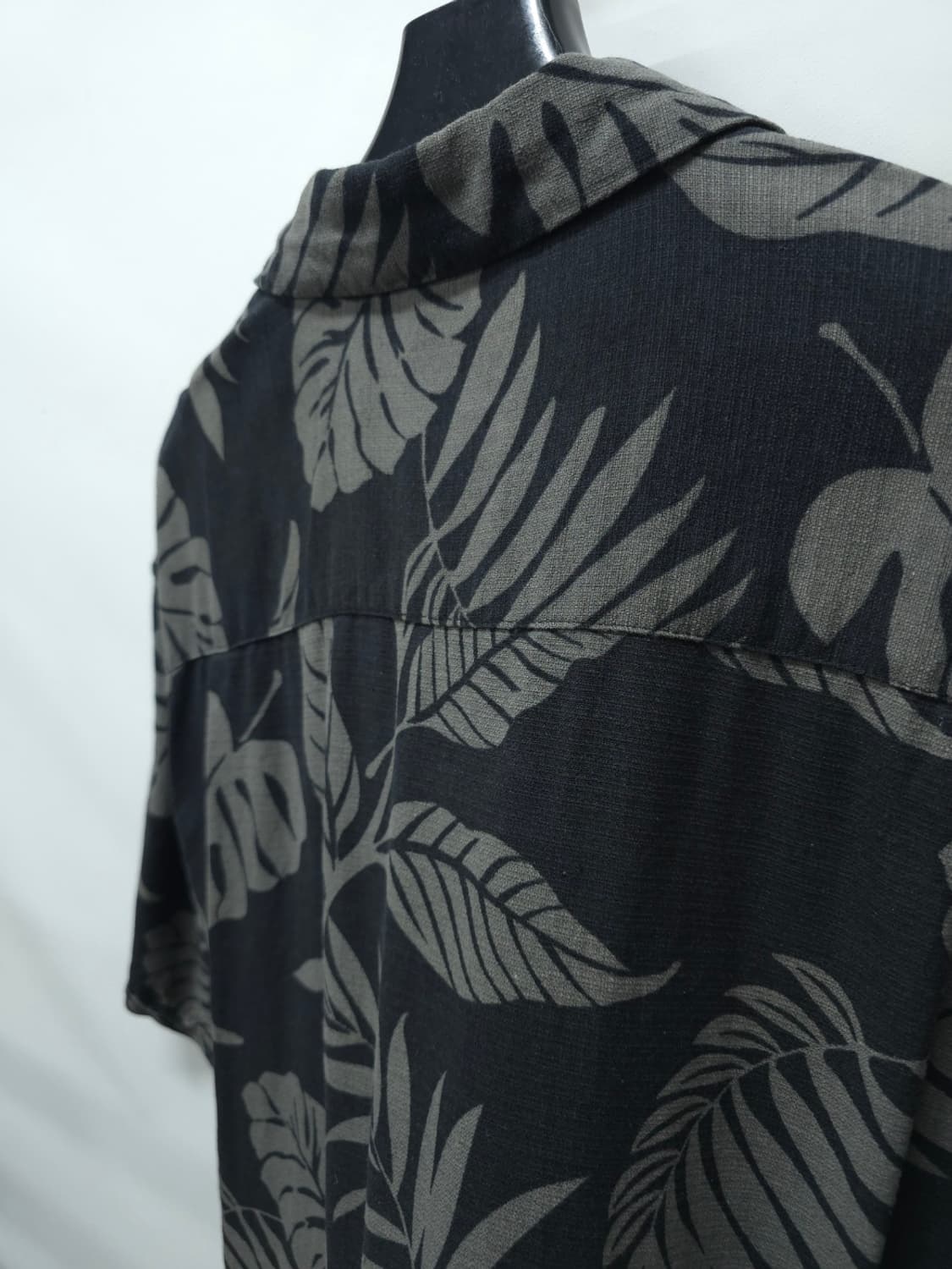 빈티지 자메이카 잭스 모노톤 보태니컬 실크 100% 알로하 셔츠 상품이미지7