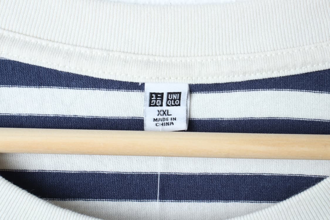 (2XL) 유니클로 반팔 티셔츠 빅사이즈 스트라이프 블루-H32254 상품이미지5