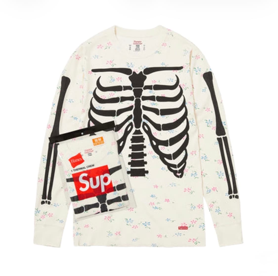슈프림 헤인즈 본즈 써멀 크루 플로럴 상품이미지1
