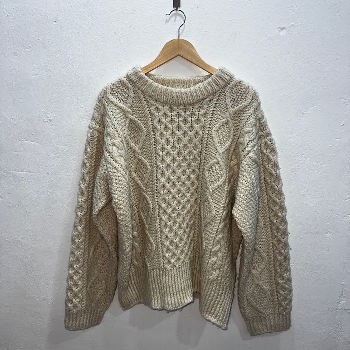 빈티지 핸드메이드 피셔맨 헤비 울 니트L 상품이미지2