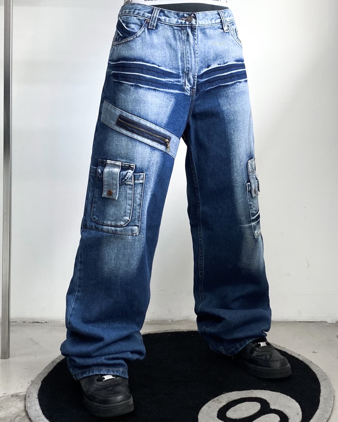 파북 Y2K 엔지니어드 워싱 데님 팬츠 상품이미지1