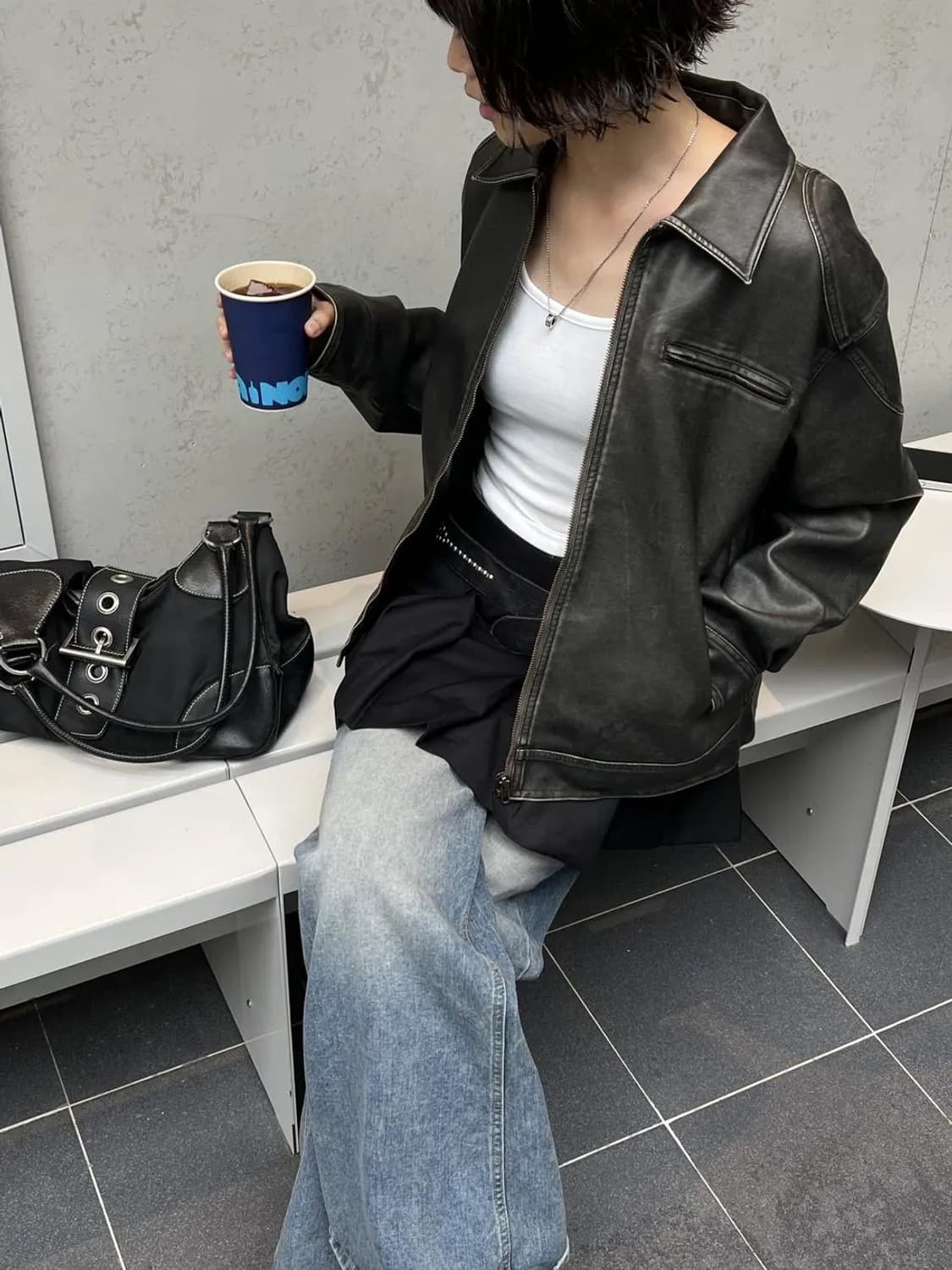 블랙업 레이어드 플리츠스커트 상품이미지1