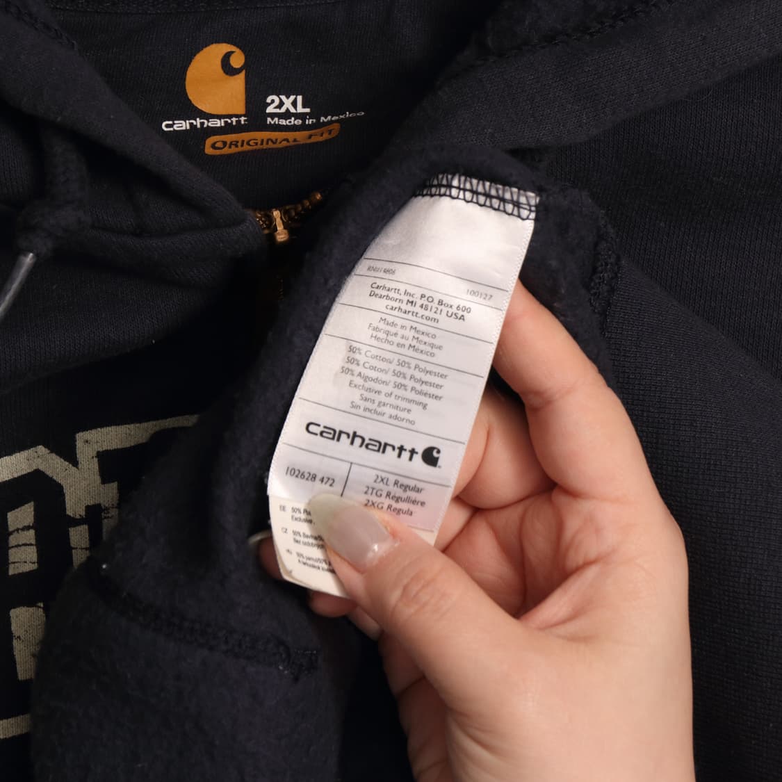 칼하트 헤비코튼 프린팅 후드집업 A1724 상품이미지4