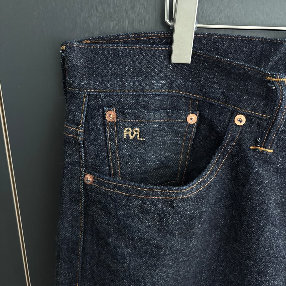 rrl 더블알엘 빈티지 파이브 포켓 이스트 웨스트 셀비지 데님 33/32 상품이미지4