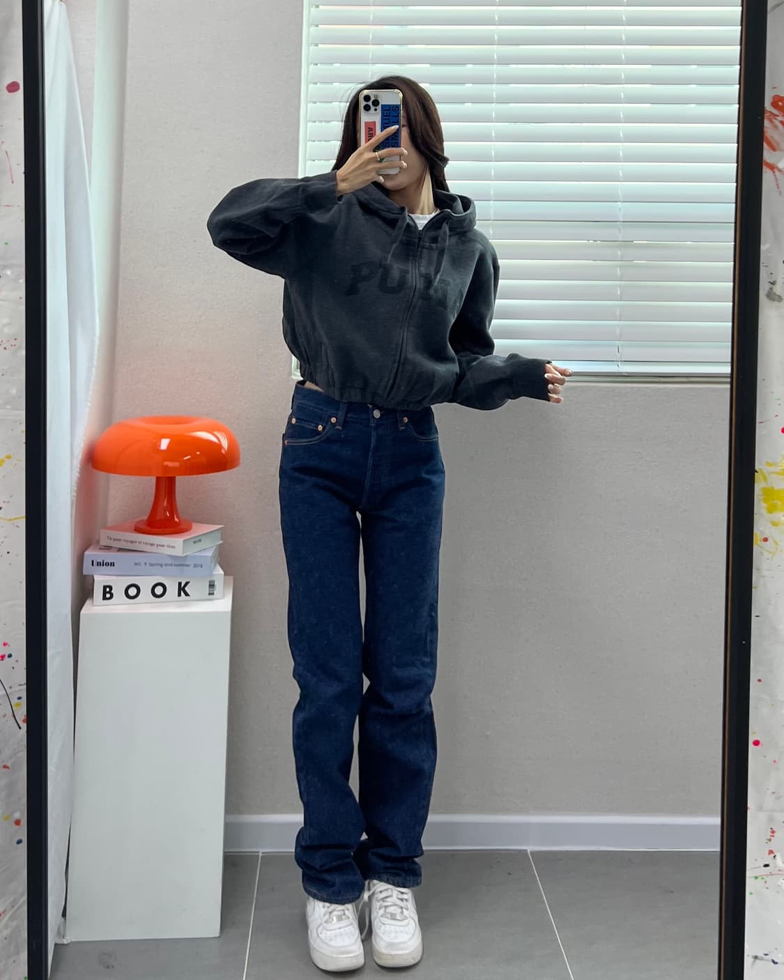 (WOMEN)퓨마 크롭 후드-M1476 상품이미지6