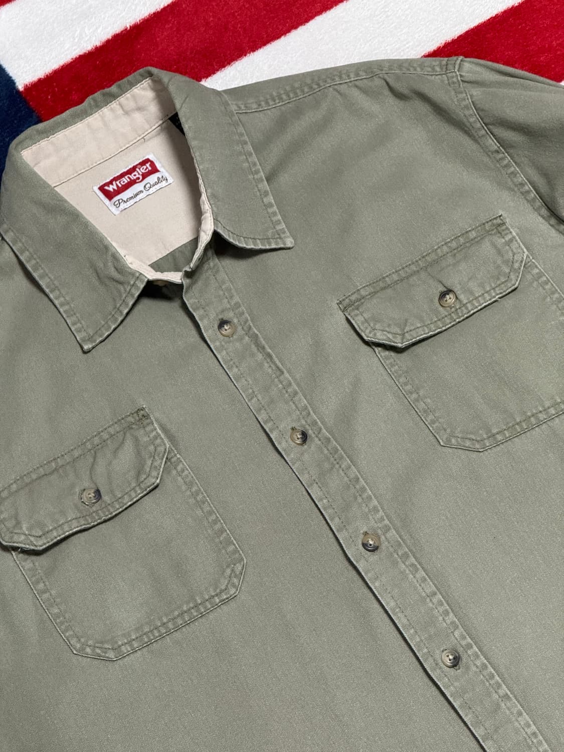 랭글러워크셔츠 Wrangler work shirt 빈티지워크셔츠올리브그린 상품이미지6