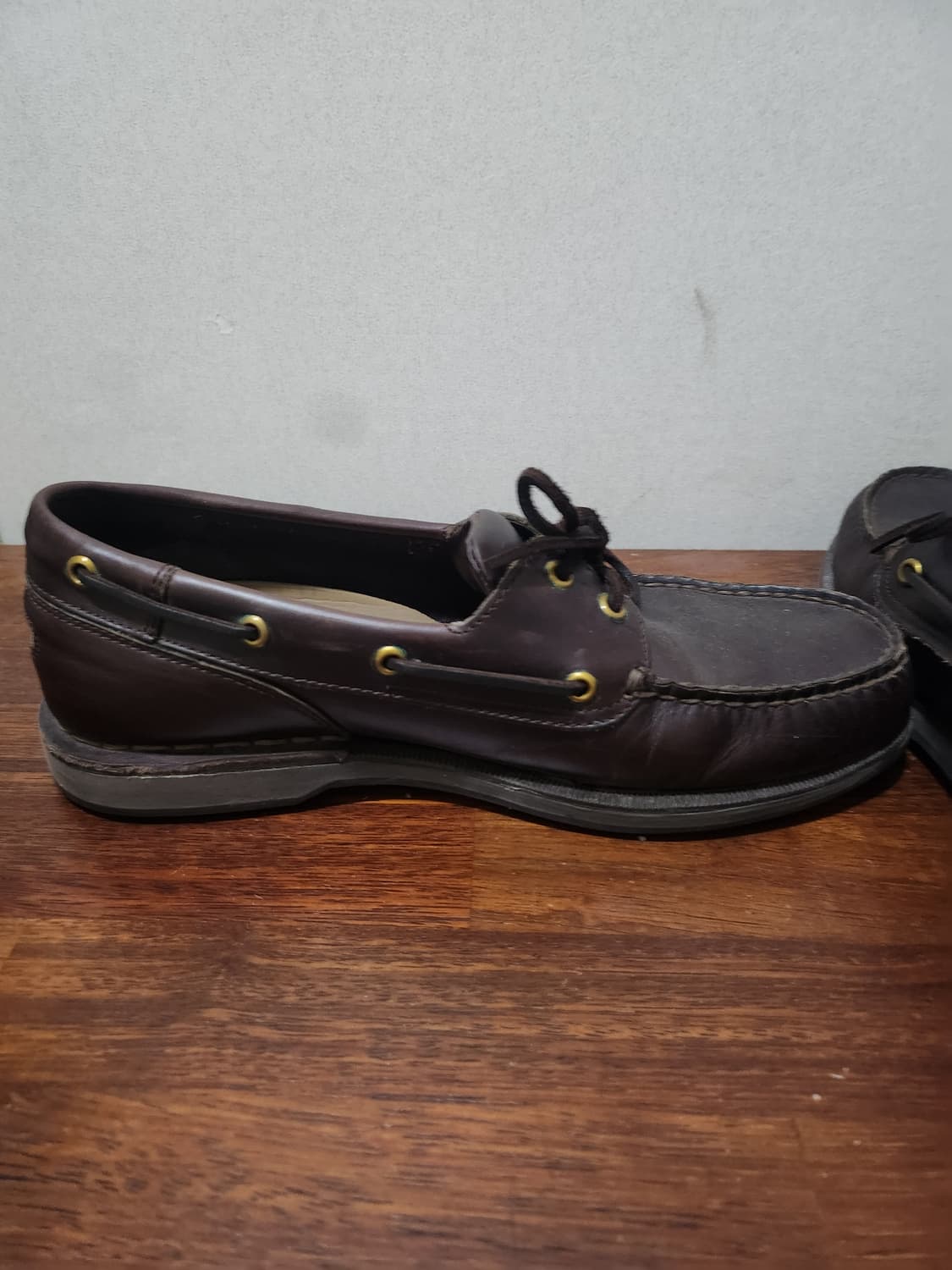 락포트 가죽 브라운 보트화 로퍼 구두 상품이미지5