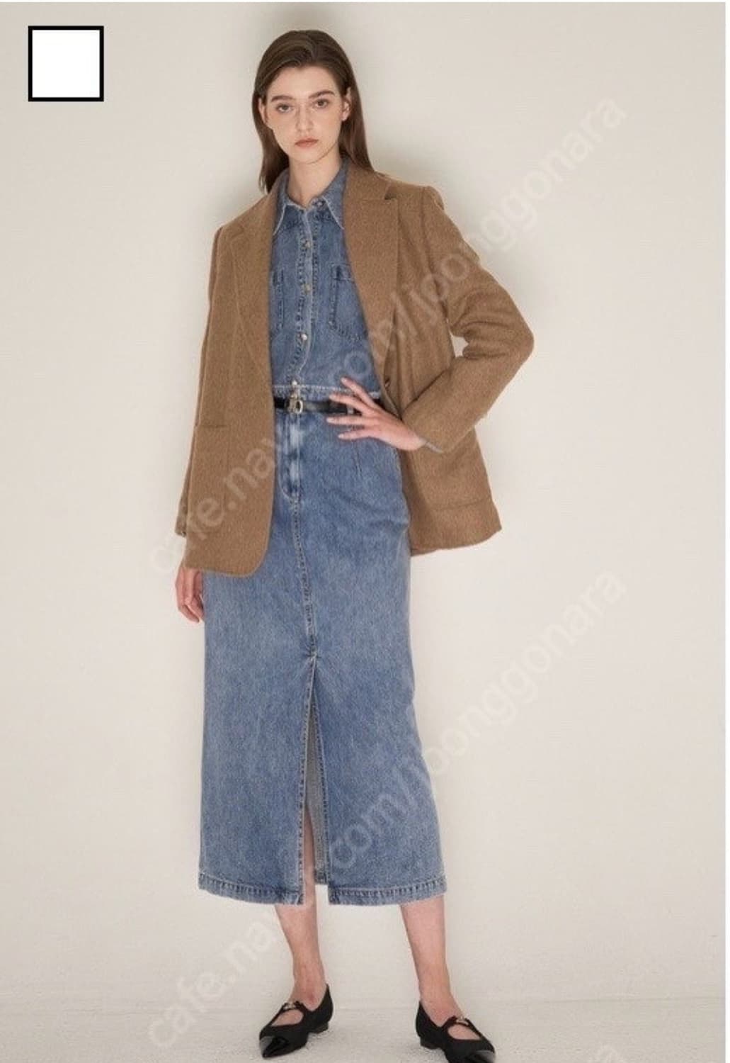 한섬 랑방 2023 백밴딩 데님 슬릿  스커트 64-94사이즈 상품이미지1