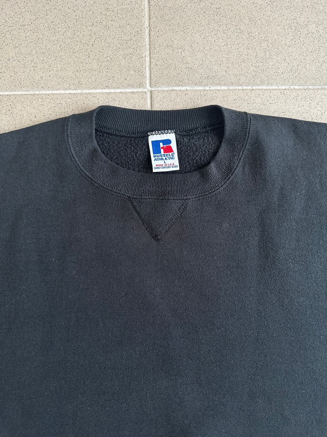 90s 빈티지 러셀 스웻셔츠 블랙 L USA 상품이미지4
