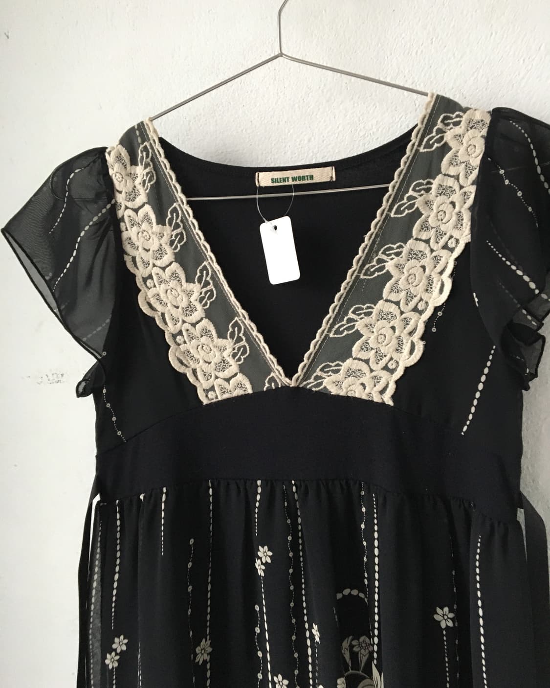Crochet trimming flower pattern onepiece 상품이미지5