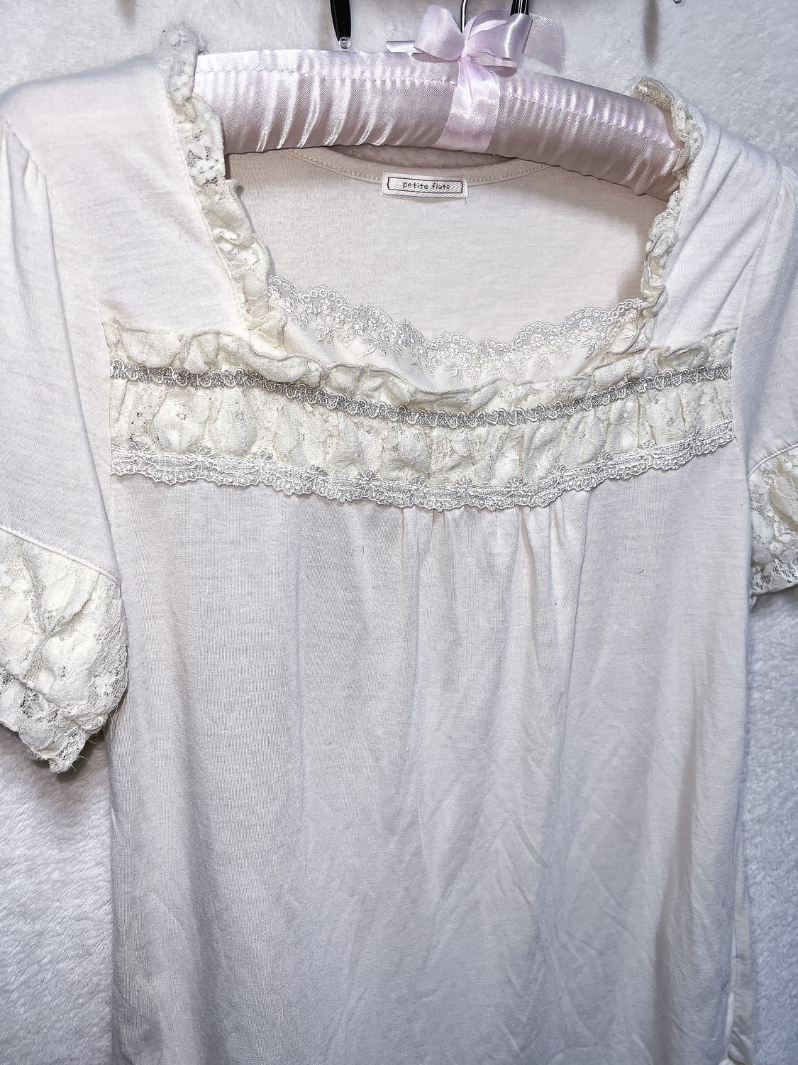 엑팜깔 로맨틱갸루 레이스 프릴 로걀탑 라떼 달천깔 러블리 핀터 모리걸 상품이미지7