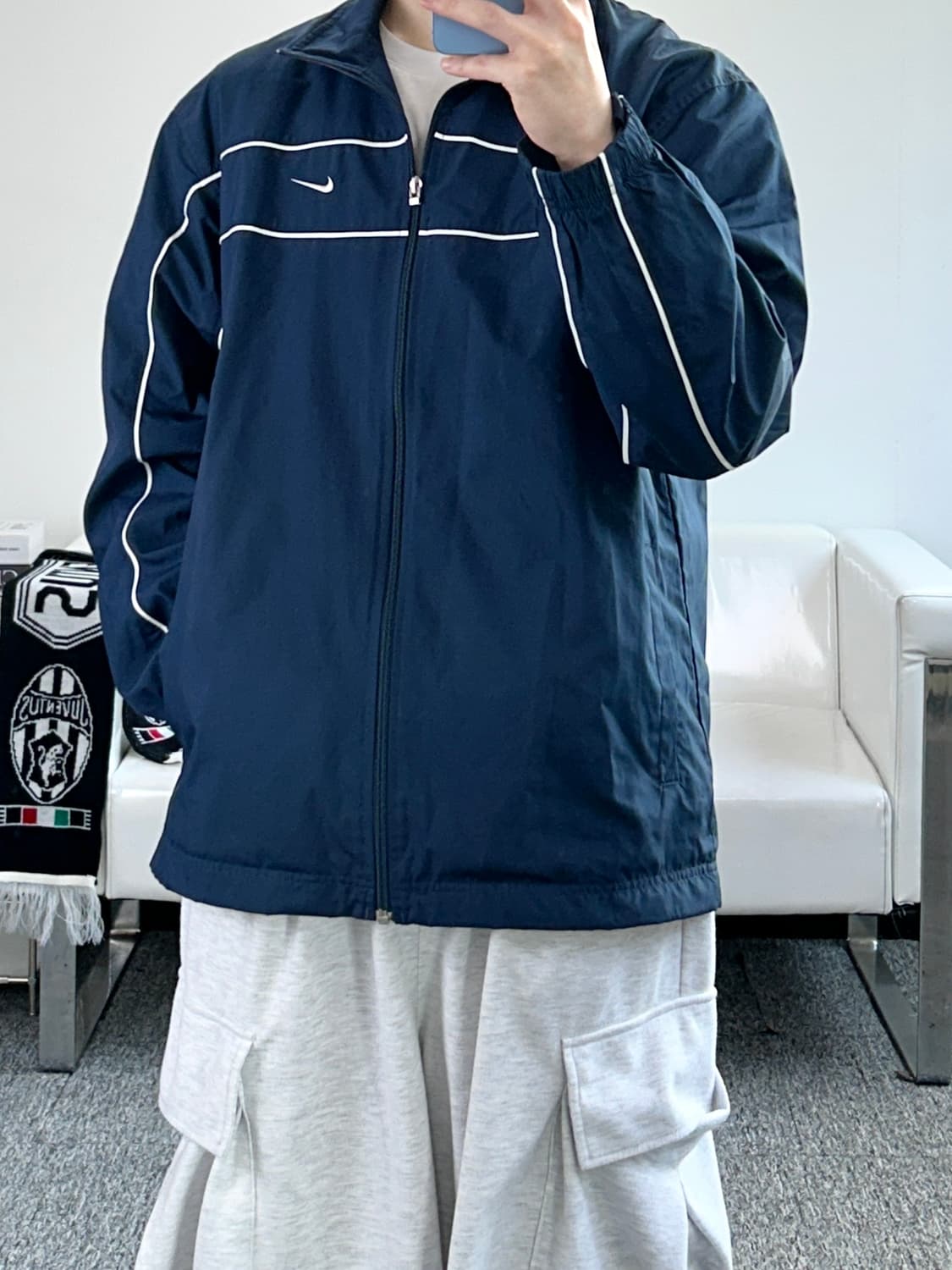 나이키 스우시 센터라인 네이비 트랙 자켓 M 상품이미지2