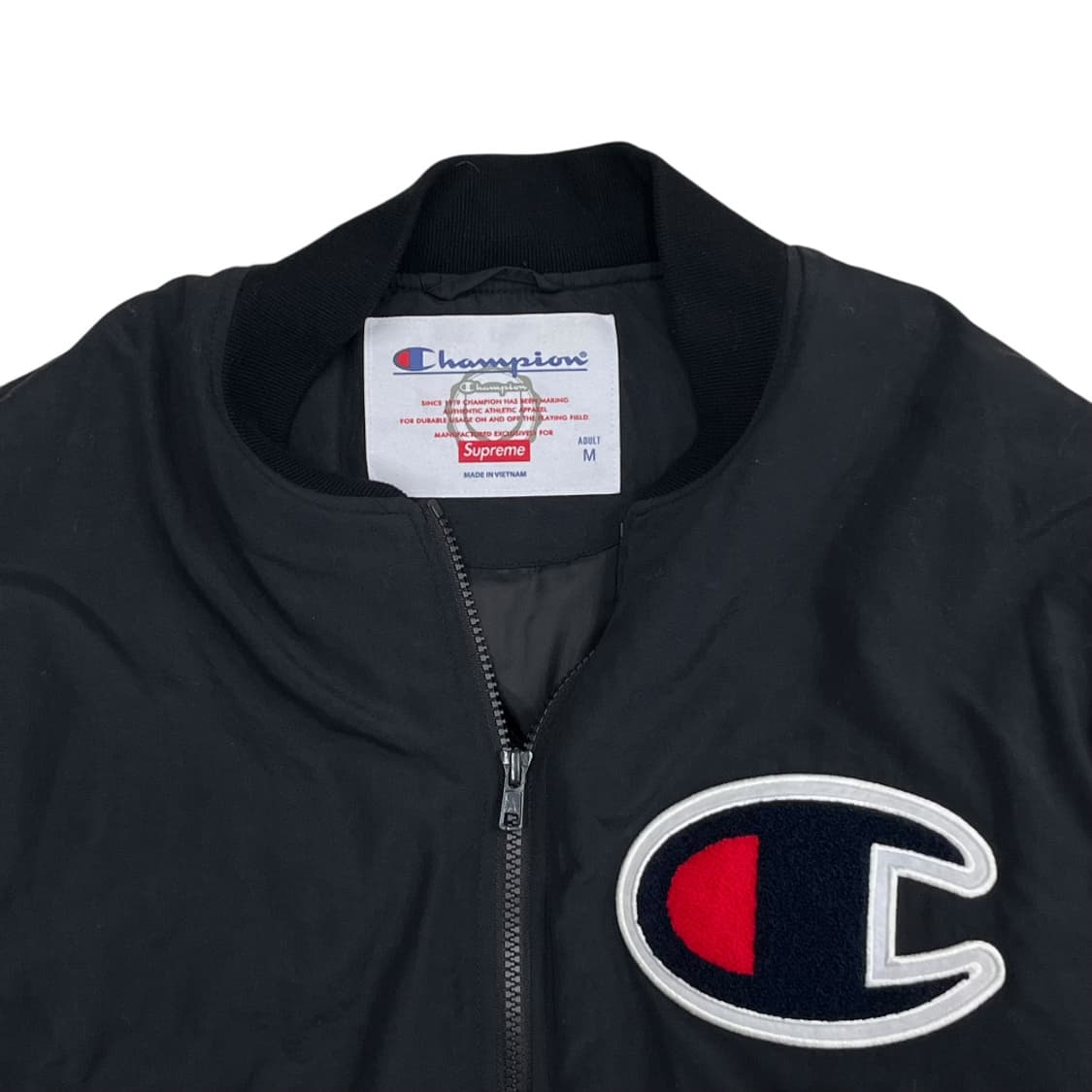 챔피온 X 슈프림 콜라보 빅로고 블랙 점퍼 M 상품이미지4