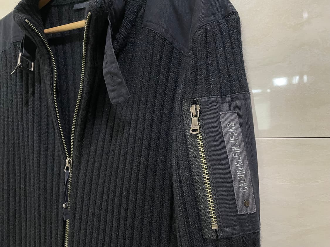 CK / 레트로 니트 집업, 남성 자켓 / L 상품이미지5