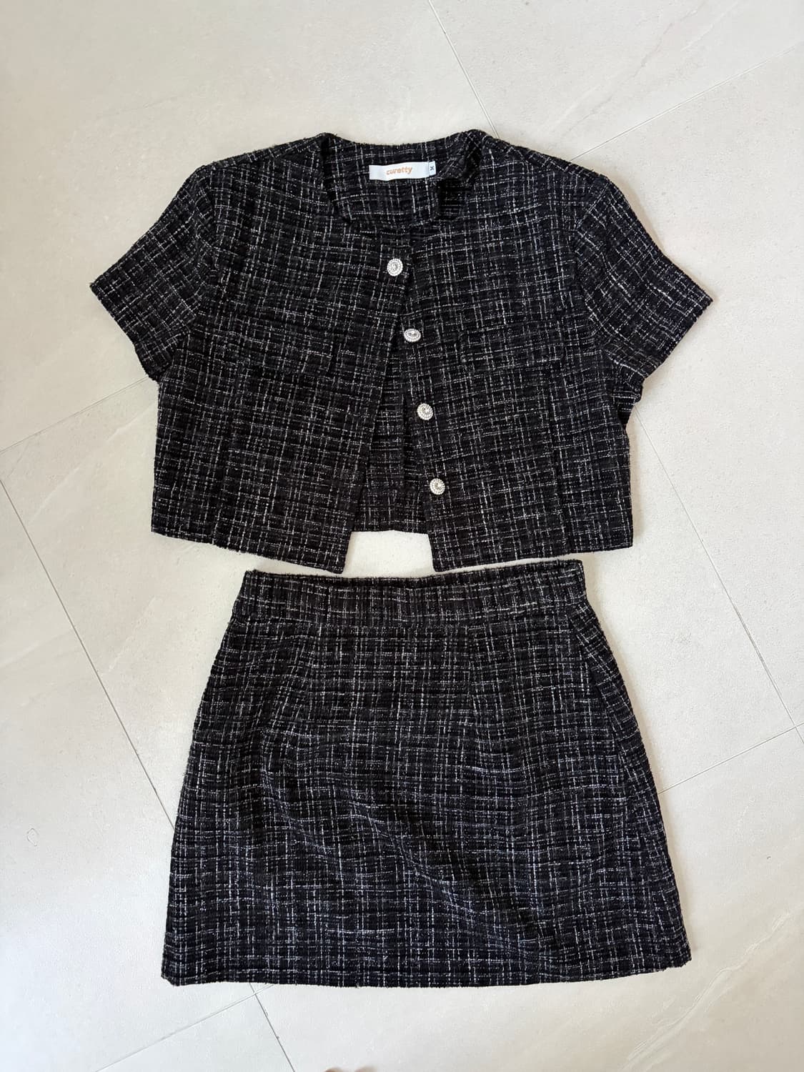 큐리티 트위드 셋업 상품이미지1