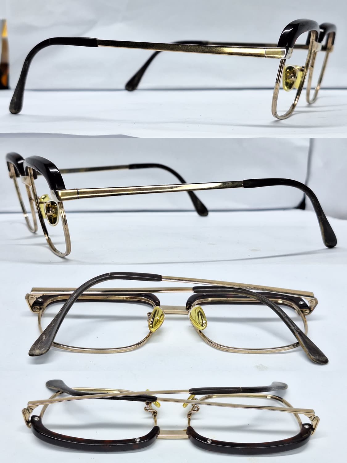 80s 일본 빈티지/ no.5117 브로우라인 하금테 안경테 50mm 상품이미지3