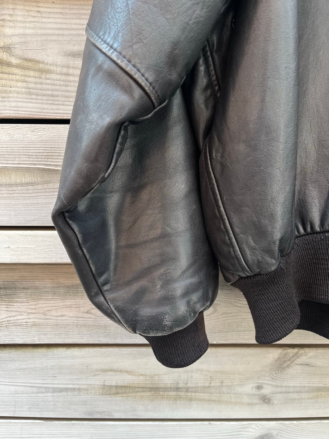 80s 바나나 리퍼블릭 A-2 플라이트 레더 봄버 자켓 상품이미지8