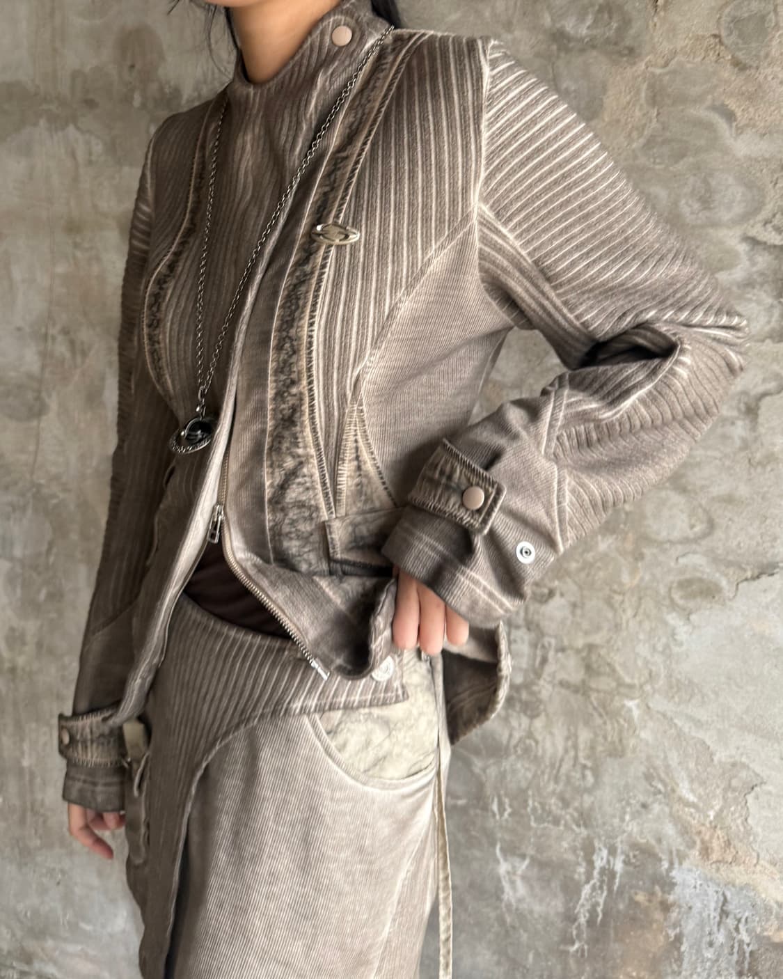 Grailz 워싱 디테일 셋업 스커트 상품이미지1