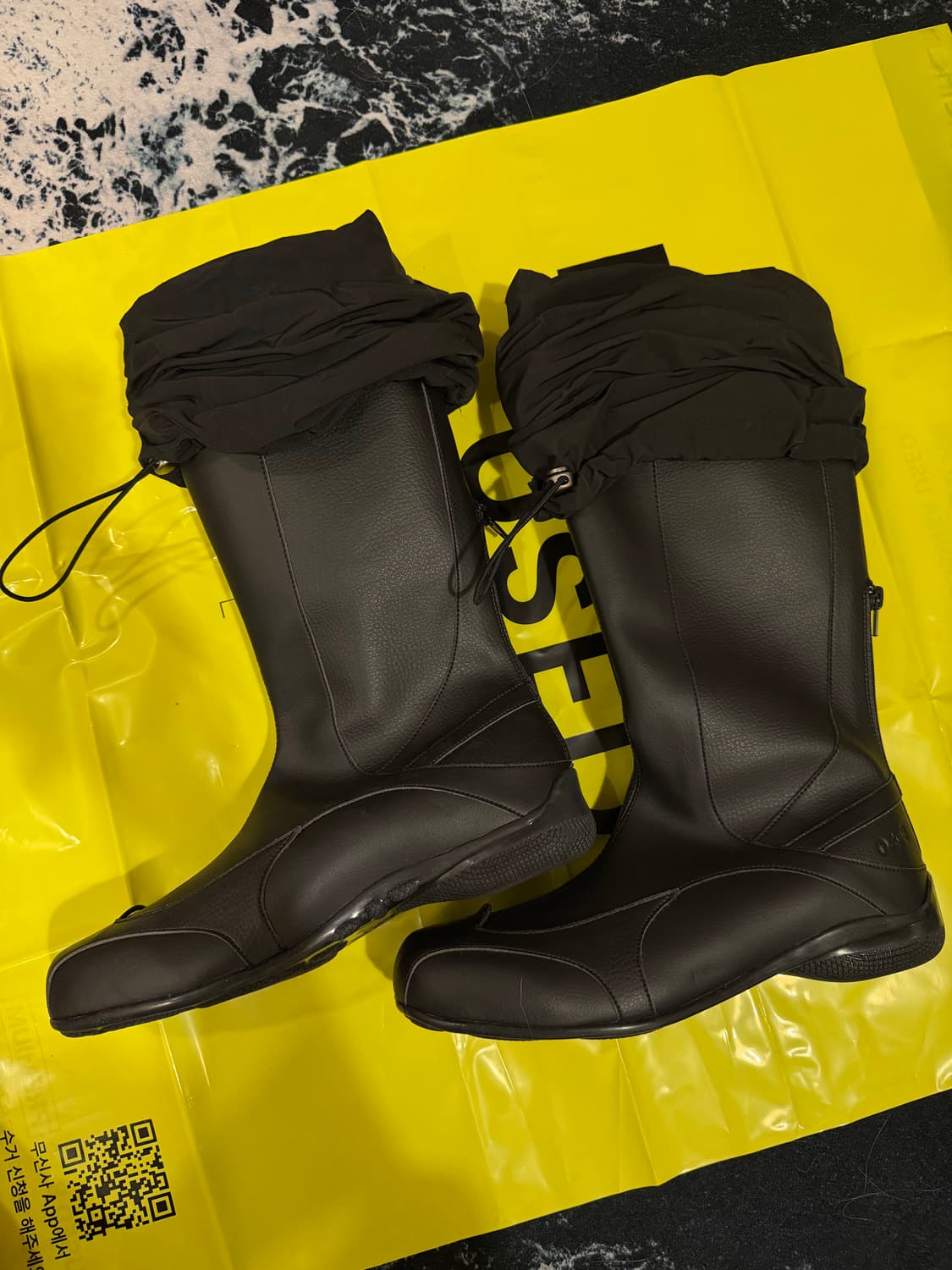 Nylon Folding Leather Boots 상품이미지2