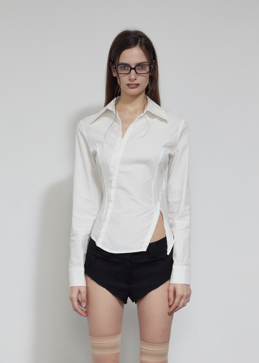 보헴서 DIAGONAL SLIM FIT SHIRT, IVORY 상품이미지1